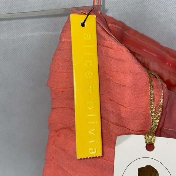 Alice + Olivia Coral Pink Tweed Bustier Style Dress Size 2 NWT - Picture 5 of 6